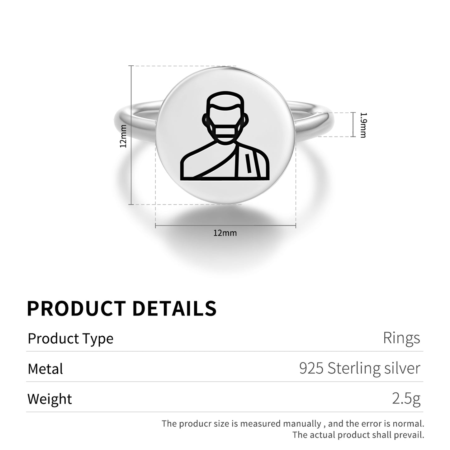 Mobed Zoroastrian priest Persian Symbols Adjustable Open Ring