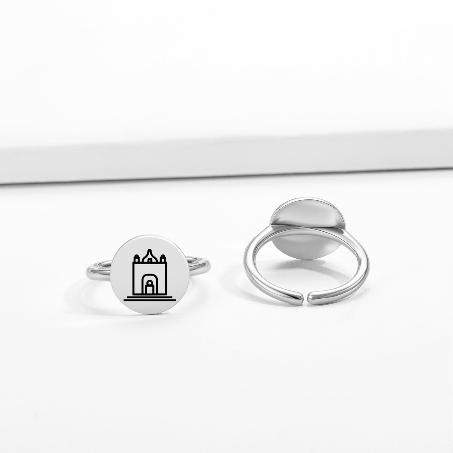 Fire temple Persian Symbols Adjustable Open Ring