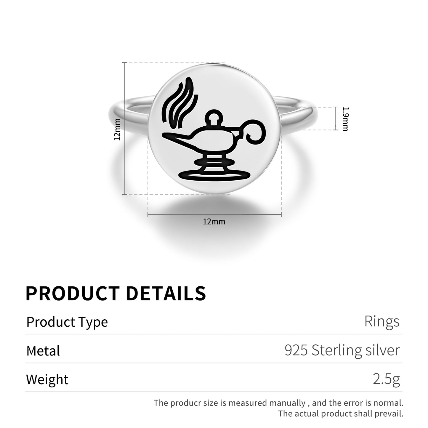 Zoroastrian lamp Persian Symbols Adjustable Open Ring