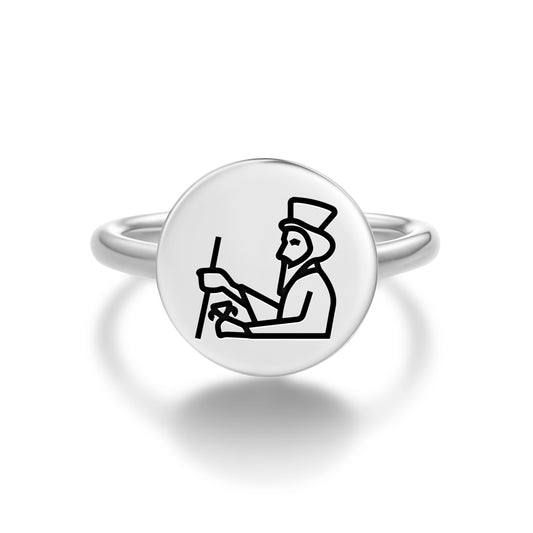 Darius Persian Symbols Adjustable Open Ring