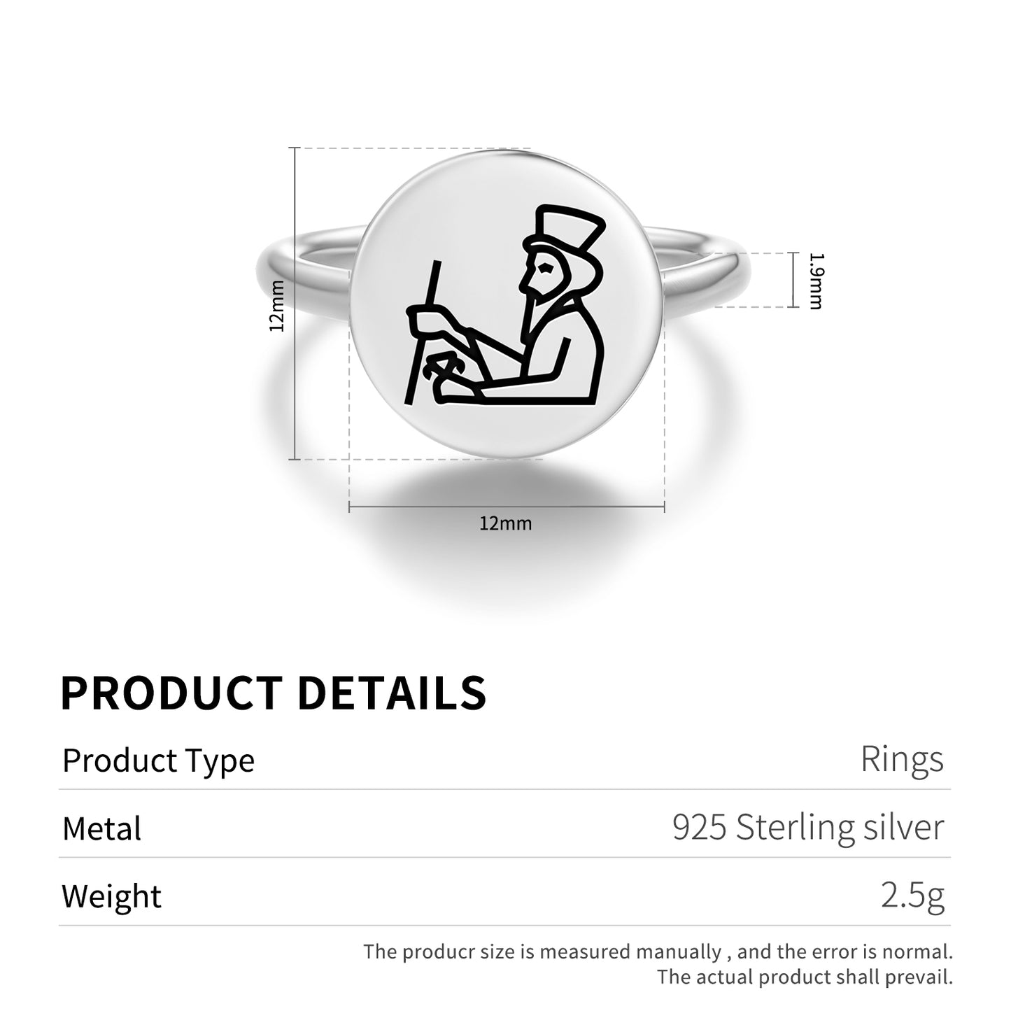 Darius Persian Symbols Adjustable Open Ring