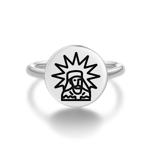 Spitama Zarathustra Persian Symbols Adjustable Open Ring