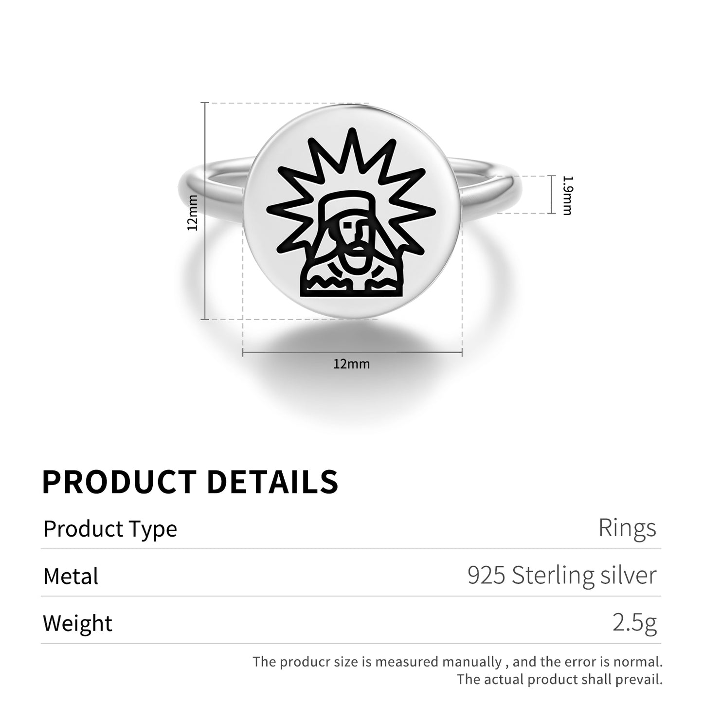 Spitama Zarathustra Persian Symbols Adjustable Open Ring