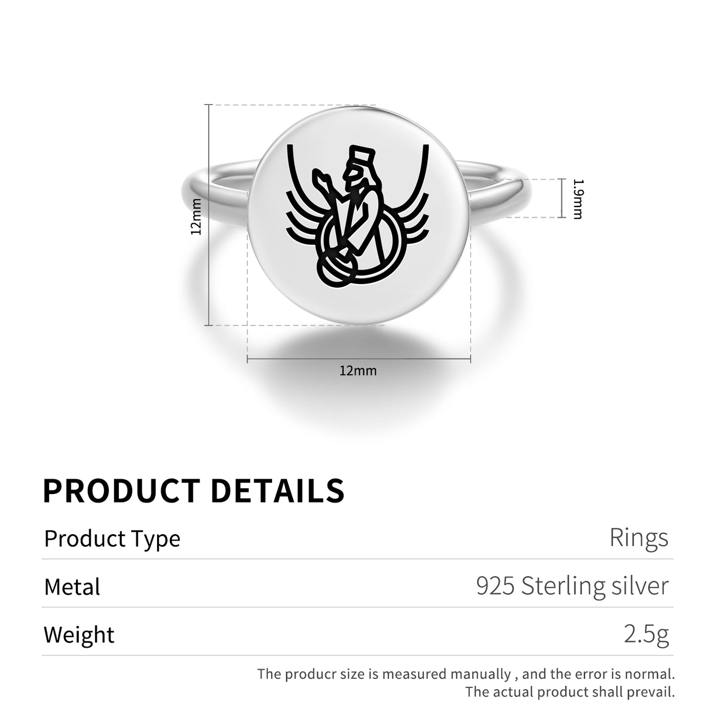 Ahura Mazda Persian Symbols Adjustable Open Ring