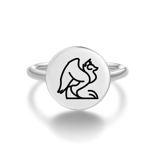 Simurg Persian Symbols Adjustable Open Ring