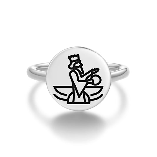 Faravahar Persian Symbols Adjustable Open Ring