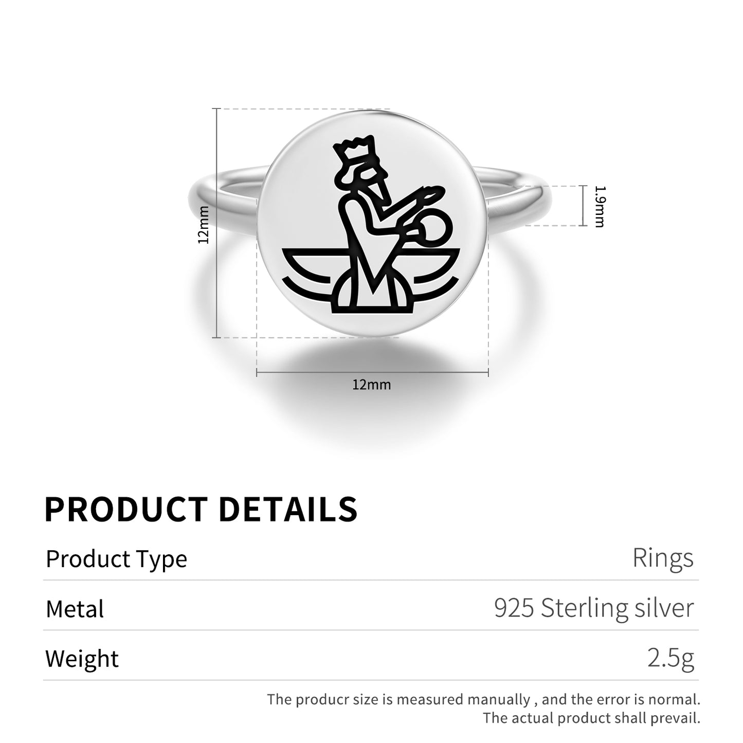 Faravahar Persian Symbols Adjustable Open Ring