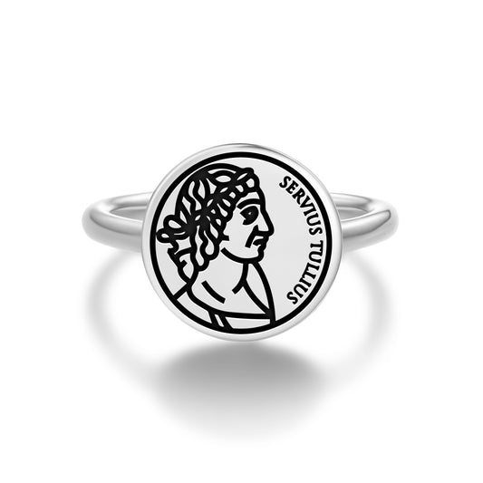 Servius Tullius Roman Empire Symbols Adjustable Open Ring