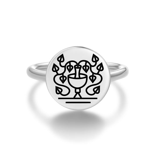 Ivy Hedera Roman Empire Symbols Adjustable Open Ring