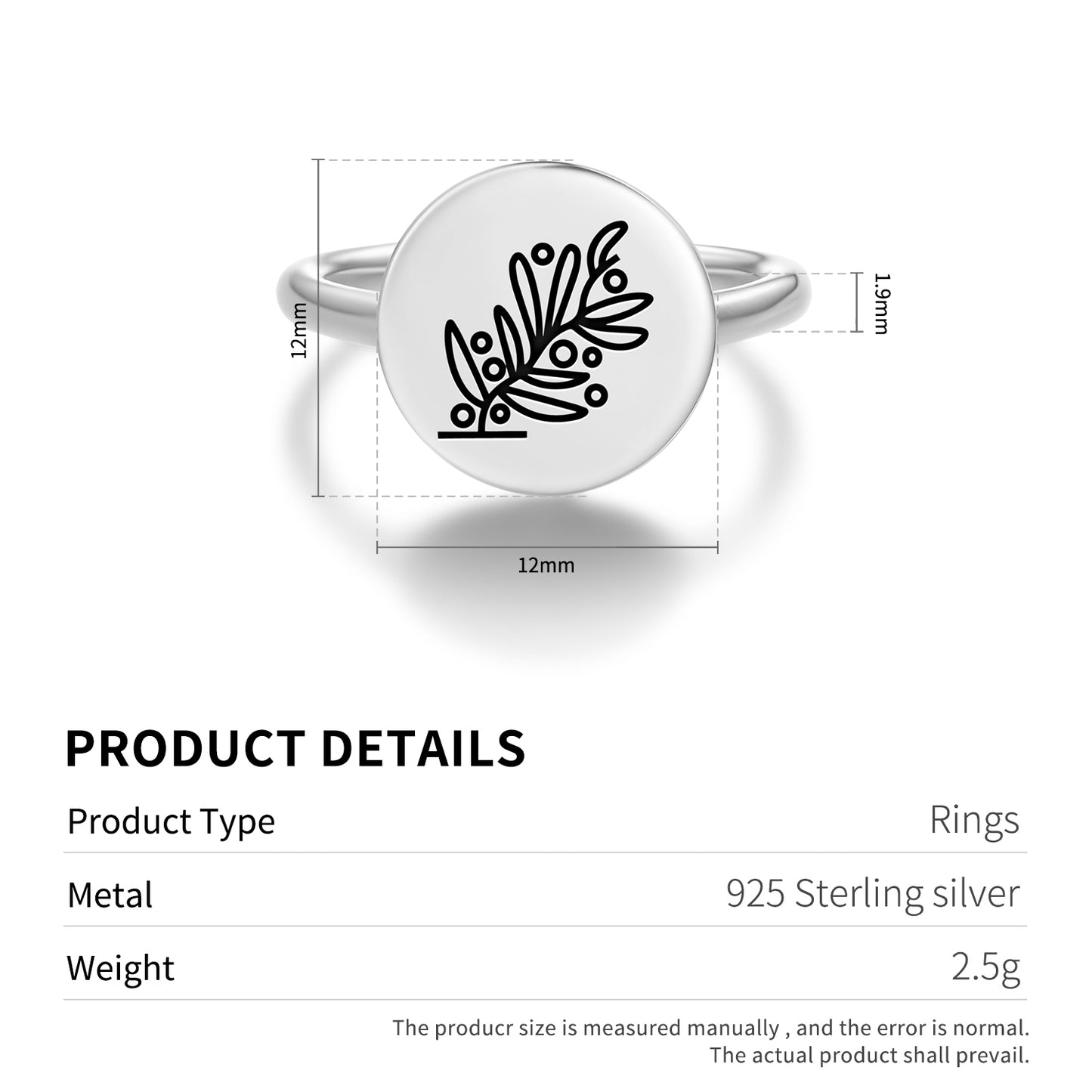 Olive Olivum Roman Empire Symbols Adjustable Open Ring