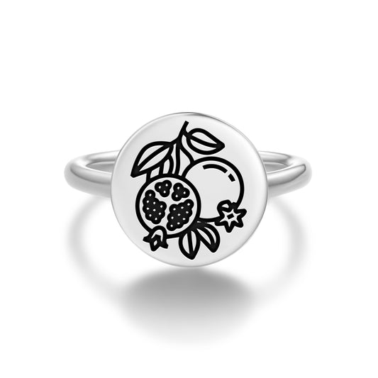 The pomegranate Roman Empire Symbols Adjustable Open Ring