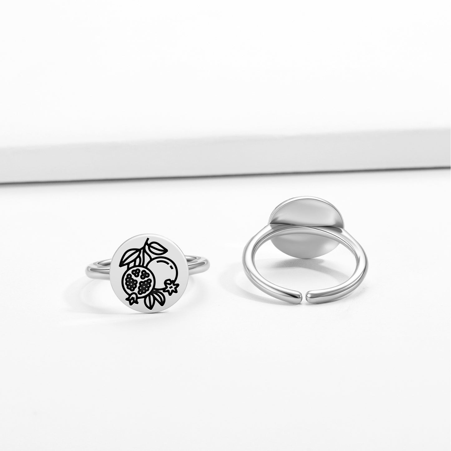 The pomegranate Roman Empire Symbols Adjustable Open Ring