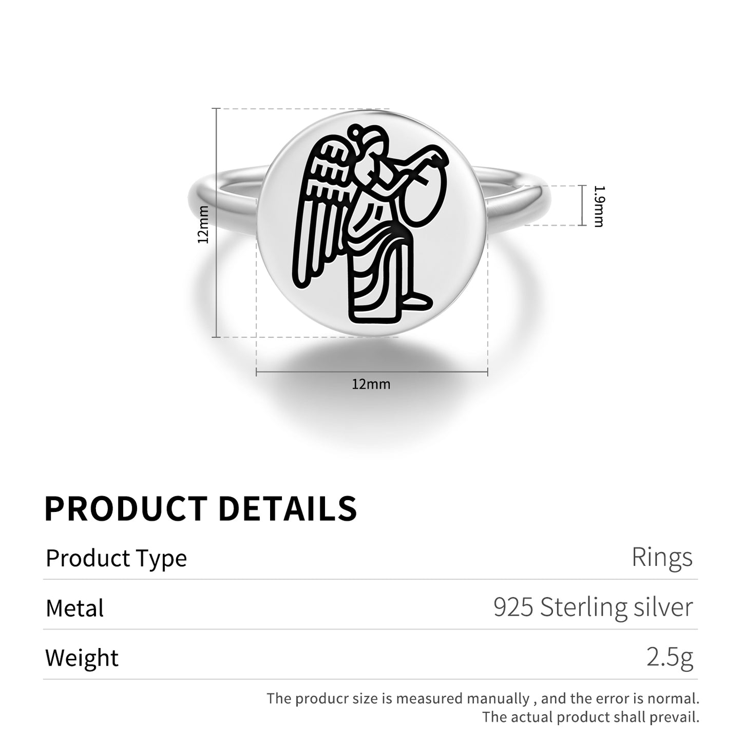 Winged Victory Roman Empire Symbols Adjustable Open Ring