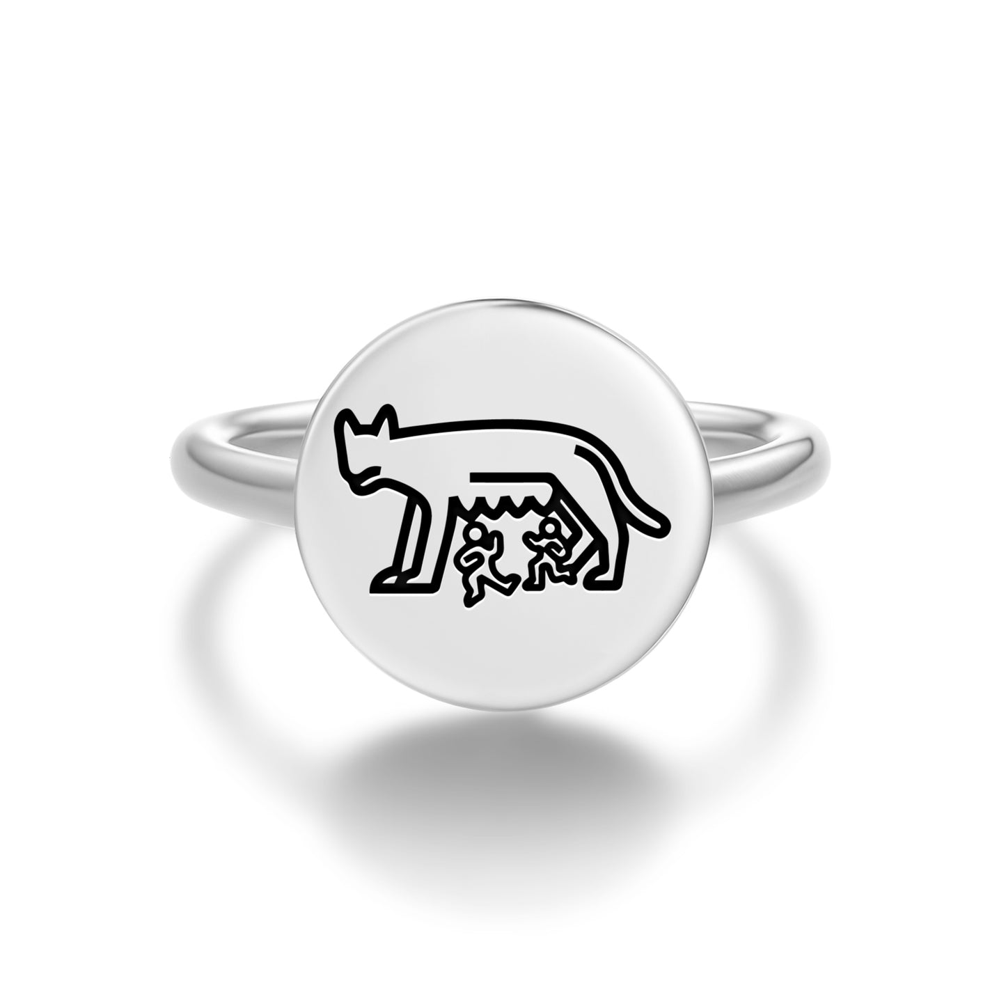 Capitoline she-wolf Roman Empire Symbols Adjustable Open Ring