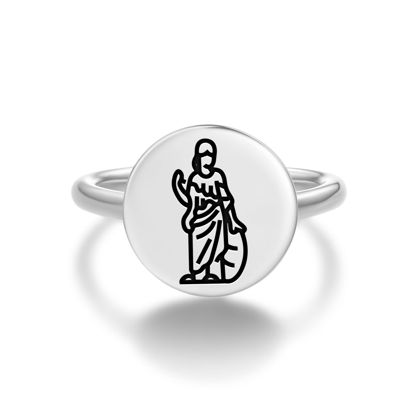 Minerva Roman Empire Symbols Adjustable Open Ring
