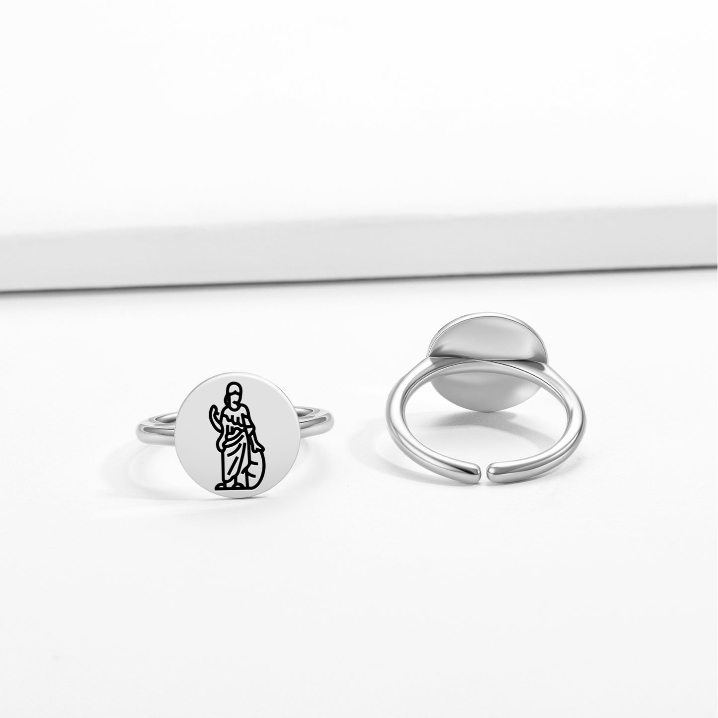 Minerva Roman Empire Symbols Adjustable Open Ring