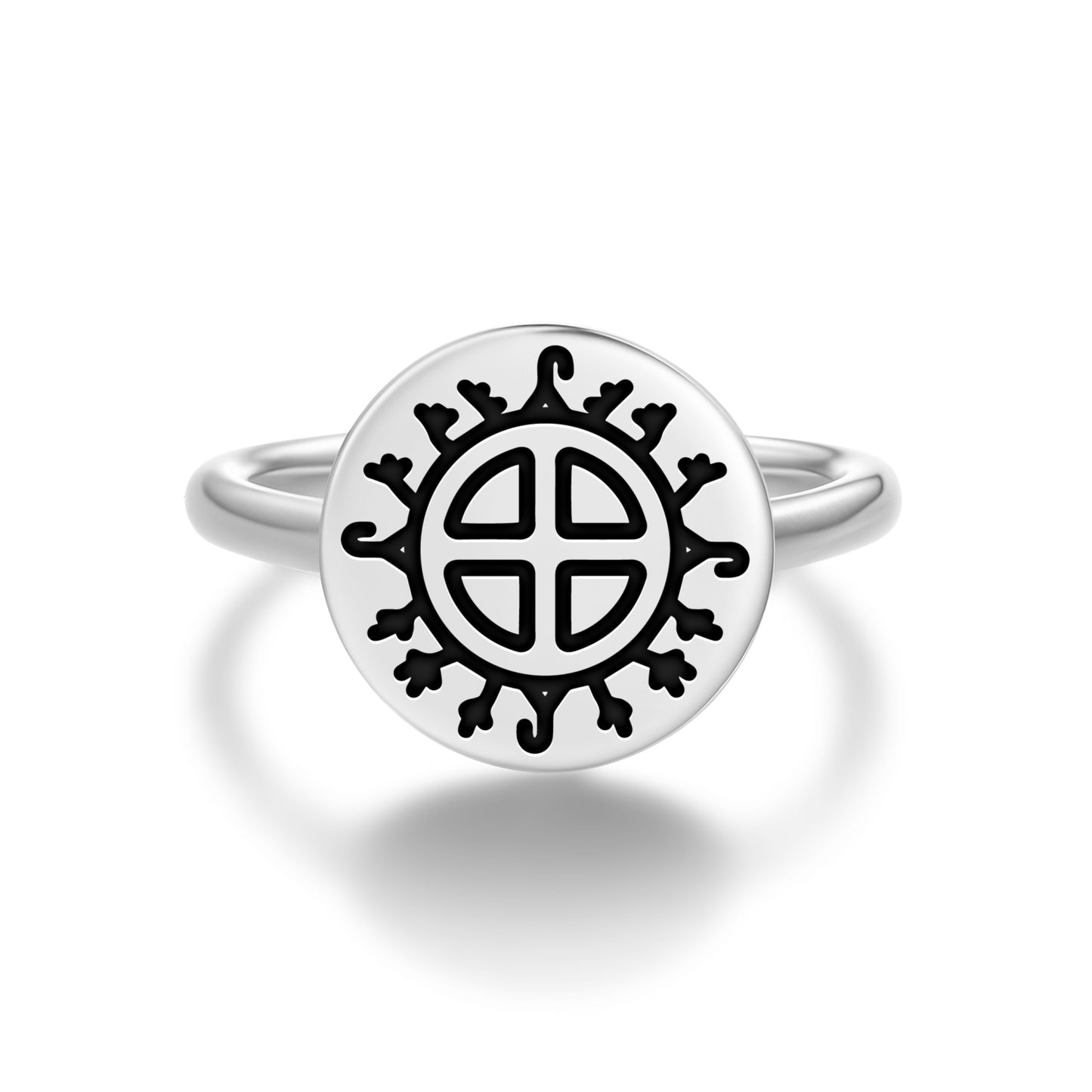Sami shamanic drum Sami Symbols Adjustable Open Ring