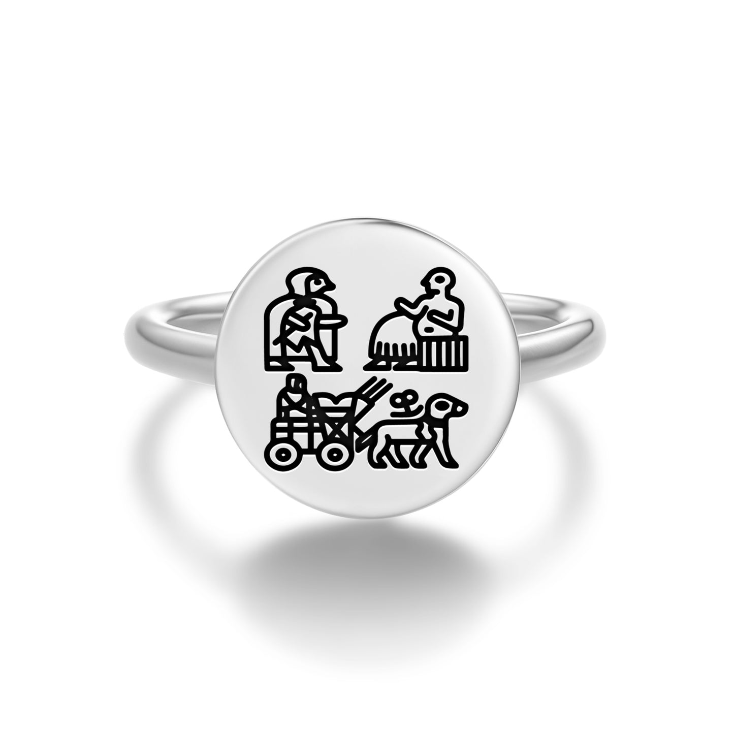 Standard of Ur Sumerian Symbols Adjustable Open Ring