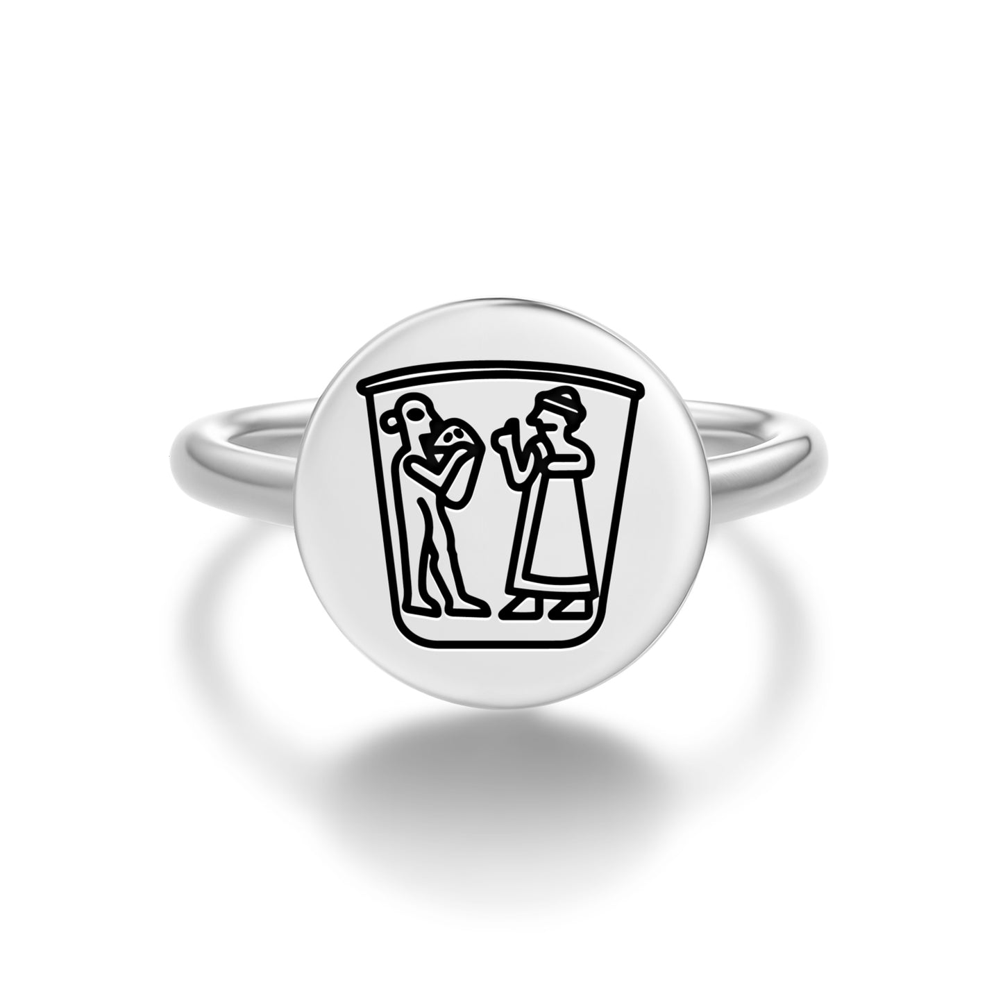 Warka Vase Sumerian Symbols Adjustable Open Ring