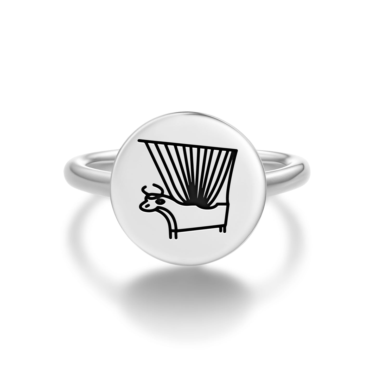 Bull Headed Lyre of Ur Sumerian Symbols Adjustable Open Ring