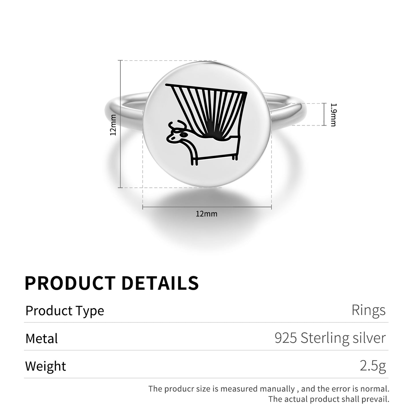 Bull Headed Lyre of Ur Sumerian Symbols Adjustable Open Ring