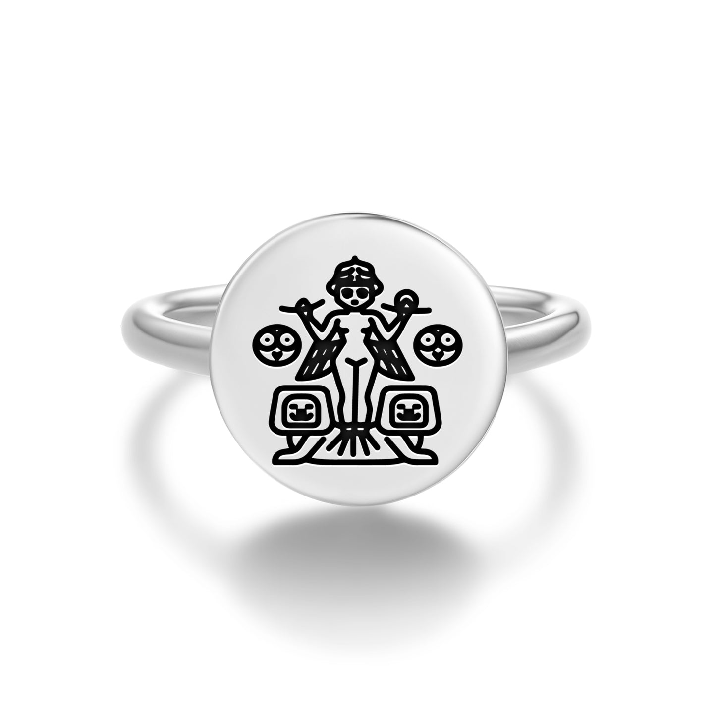 Ereshkigal Sumerian Symbols Adjustable Open Ring