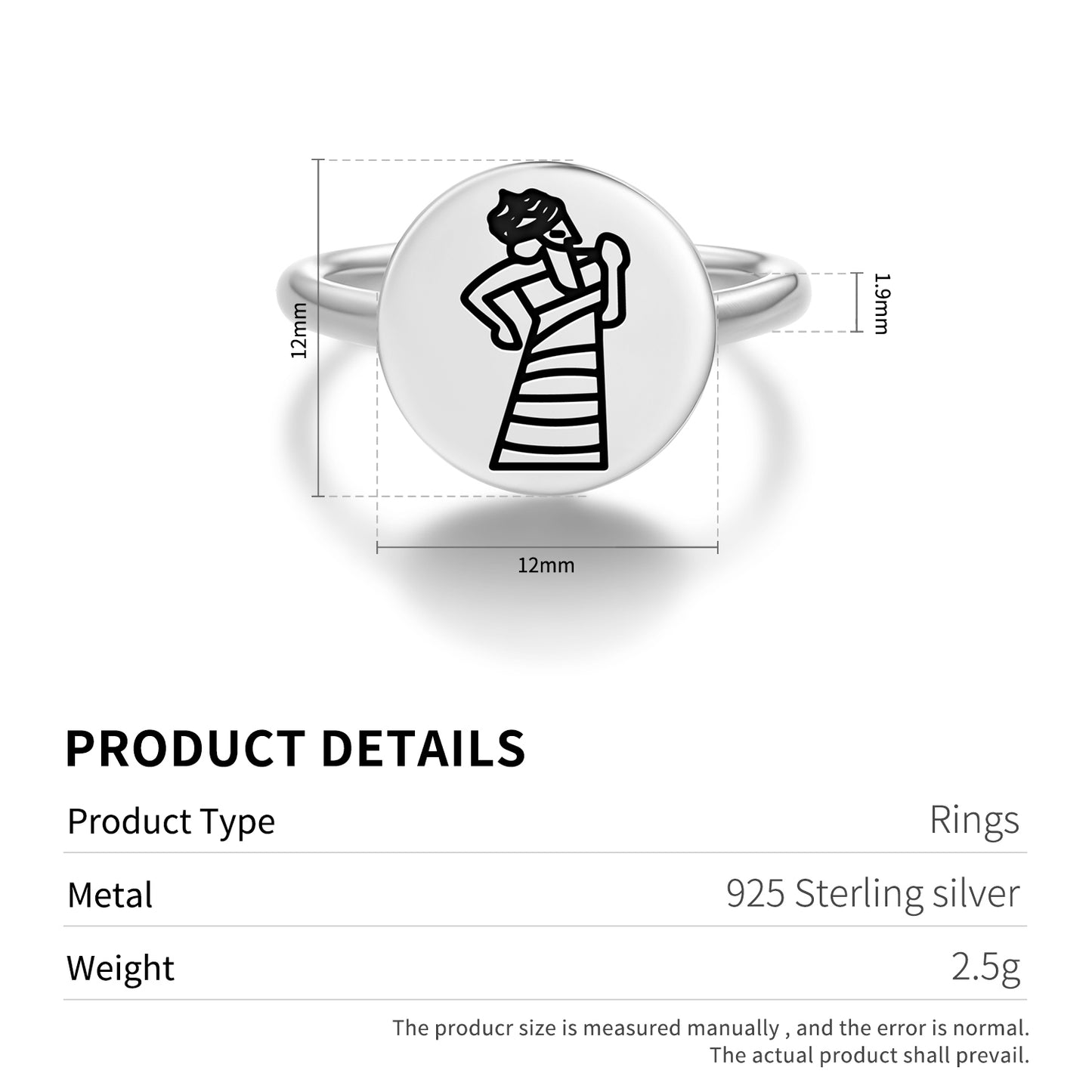 Ningishzida Sumerian Symbols Adjustable Open Ring