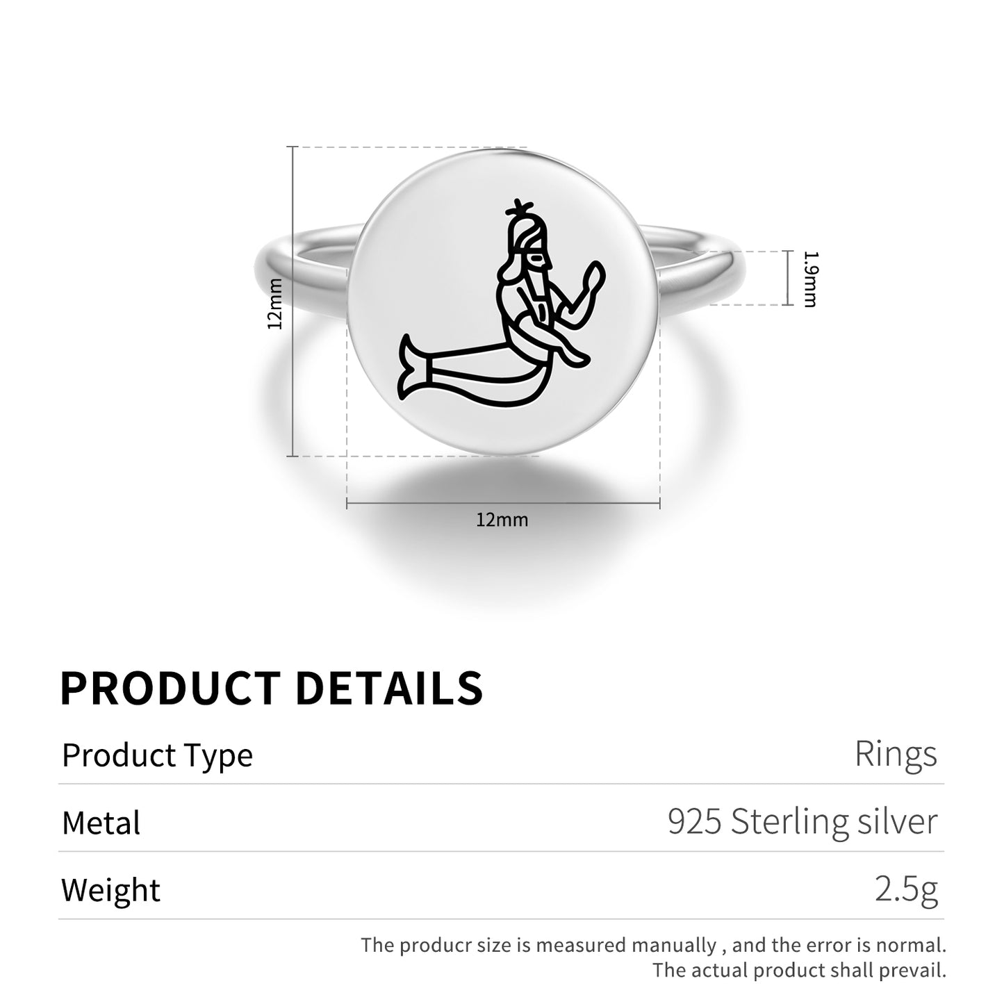 Dagan Dagon Sumerian Symbols Adjustable Open Ring