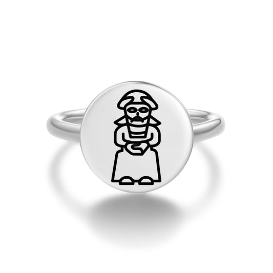 Nabu Sumerian Symbols Adjustable Open Ring
