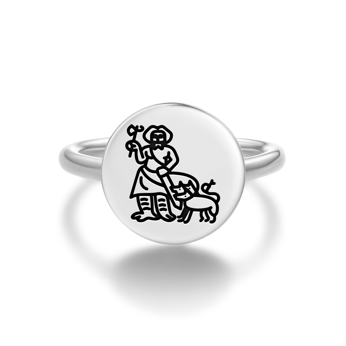 Nergal Sumerian Symbols Adjustable Open Ring