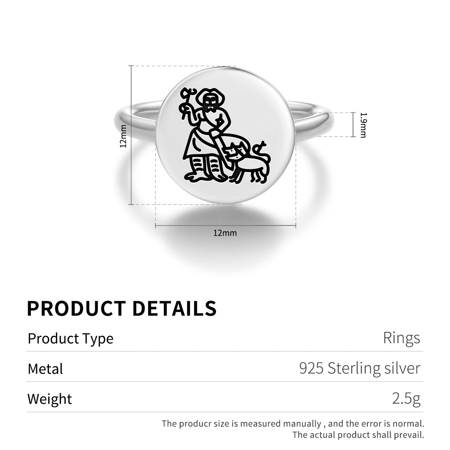 Nergal Sumerian Symbols Adjustable Open Ring
