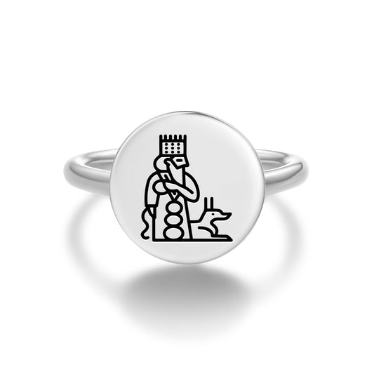 Marduk Sumerian Symbols Adjustable Open Ring