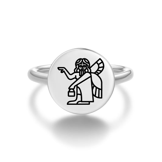 Apsu Abzu Sumerian Symbols Adjustable Open Ring