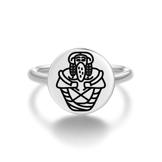 Tammuz Dumuzid the Shepherd Sumerian Symbols Adjustable Open Ring