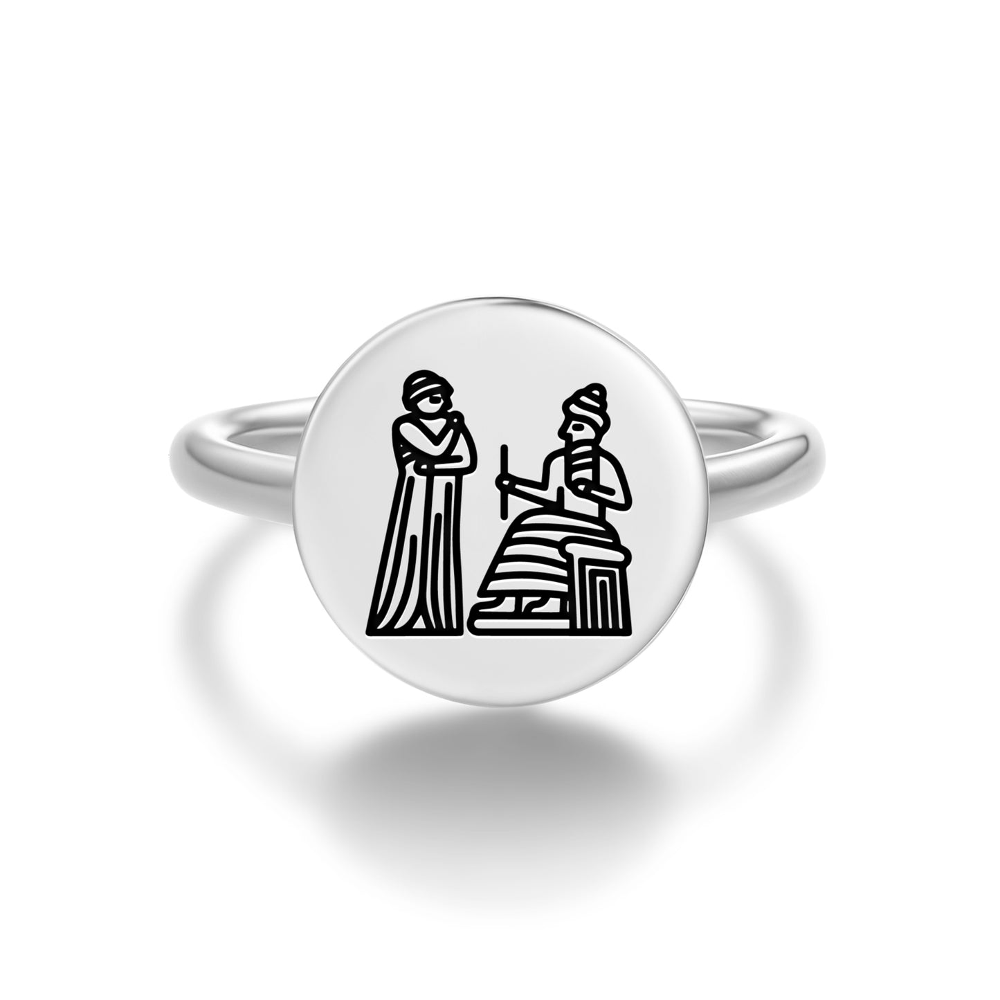 Aya Nin Aya Sherida Sumerian Symbols Adjustable Open Ring