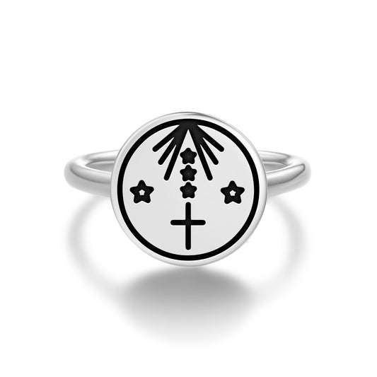 Obatala Central America Symbols Adjustable Open Ring