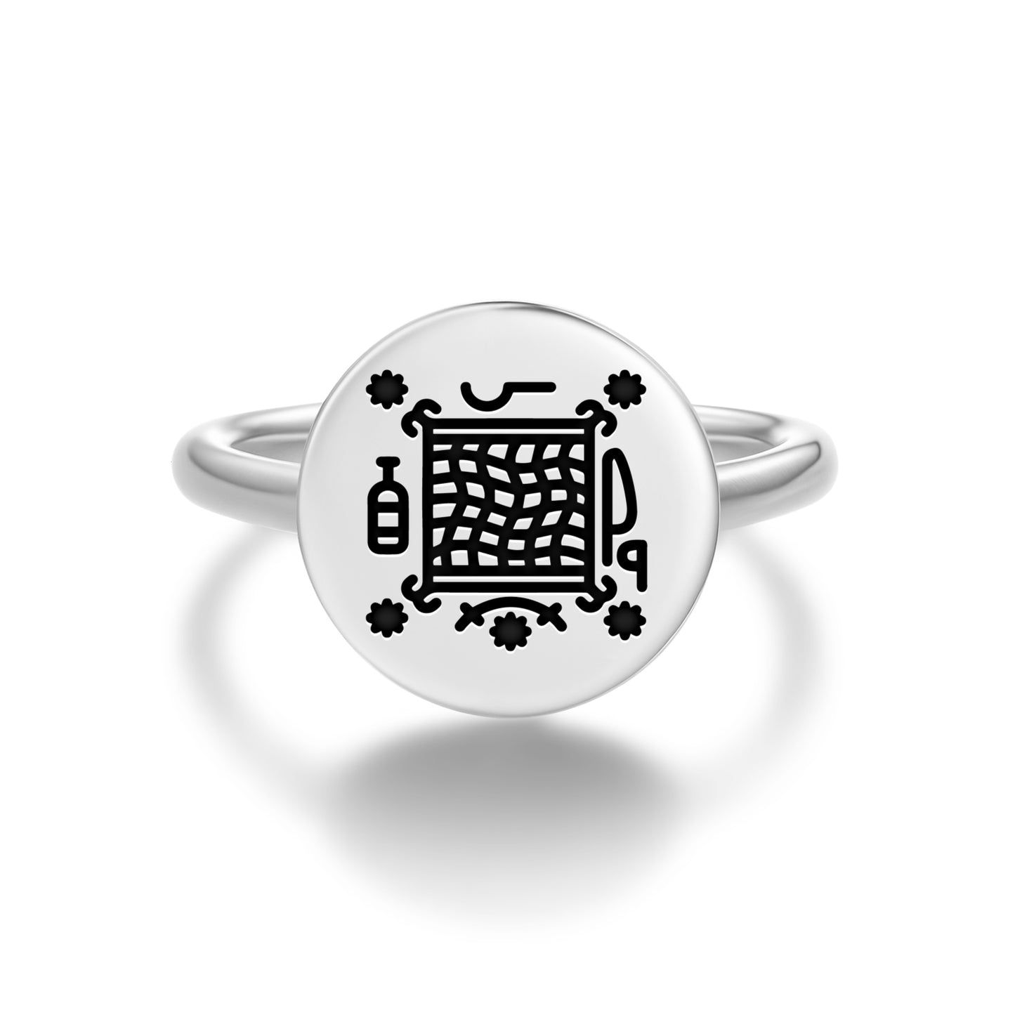 Papa Azaka Central America Symbols Adjustable Open Ring