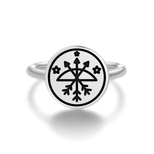 Ochossi Central America Symbols Adjustable Open Ring