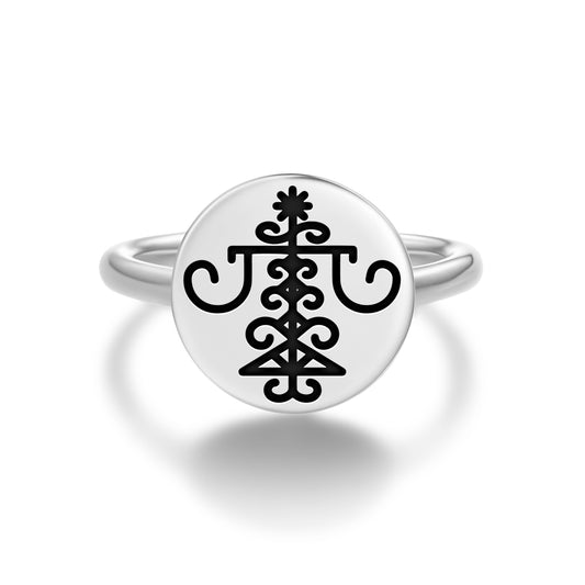 Ogum Central America Symbols Adjustable Open Ring