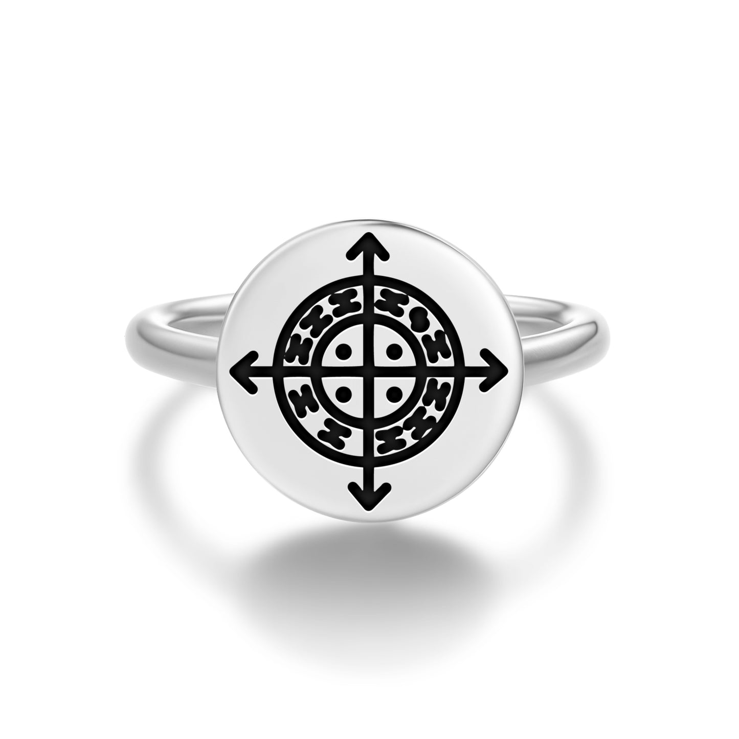 Olokun Central America Symbols Adjustable Open Ring