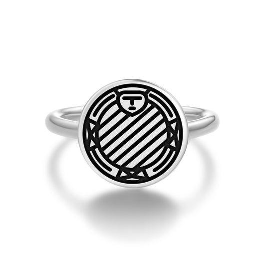 Ifa Divination Board Central America Symbols Adjustable Open Ring