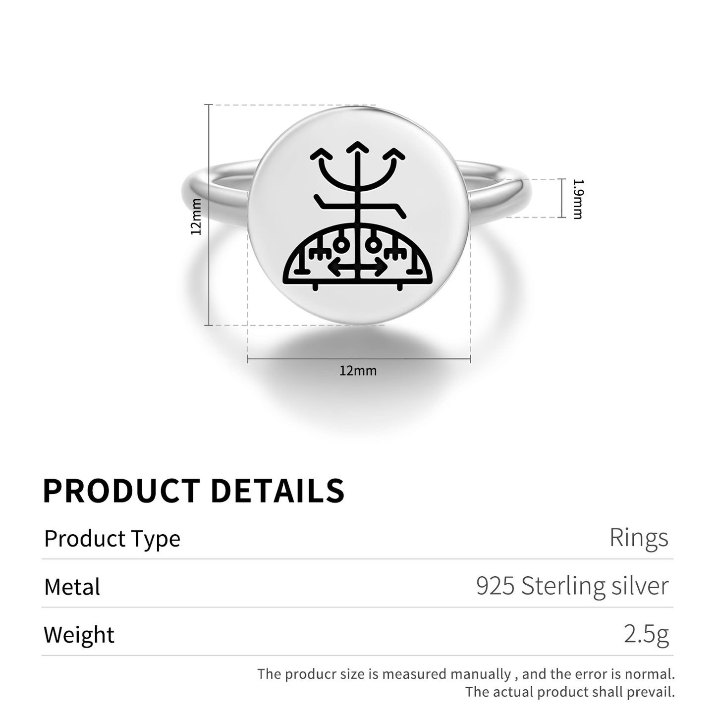 Eshu Ogun Central America Symbols Adjustable Open Ring