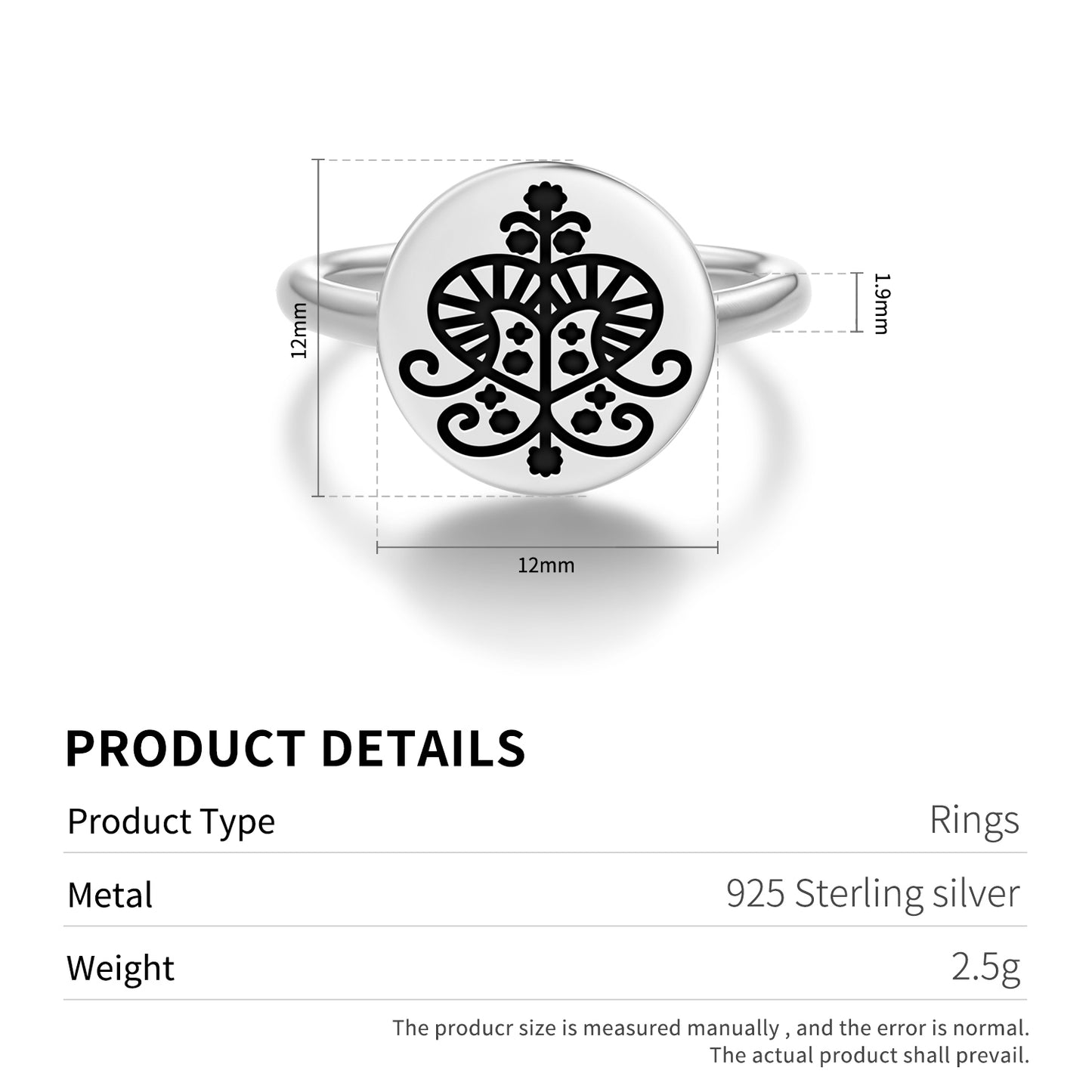 Erzulie Central America Symbols Adjustable Open Ring