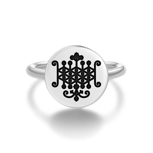 Ogun Central America Symbols Adjustable Open Ring