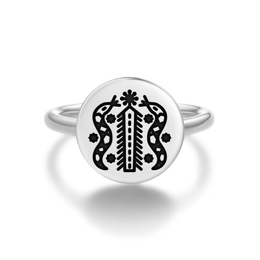 Damballa Central America Symbols Adjustable Open Ring
