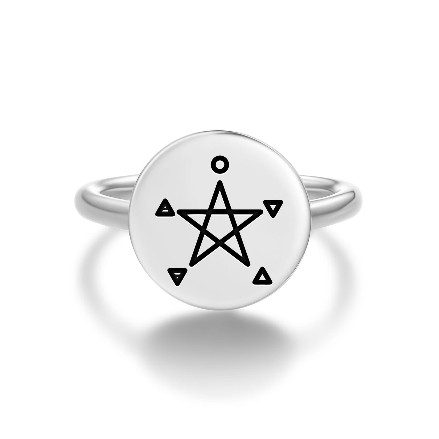 The Five Elements Wicca Symbols Adjustable Open Ring