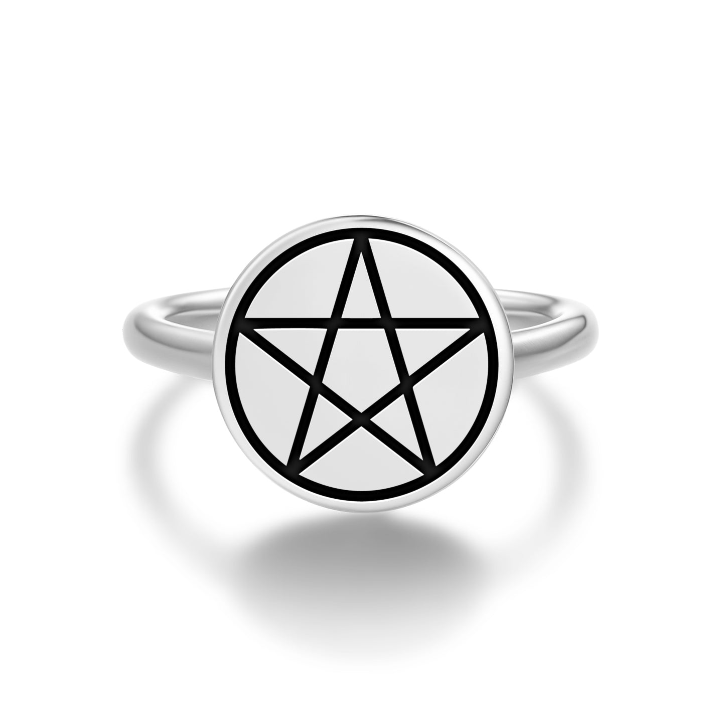 Pentacle Wicca Symbols Adjustable Open Ring